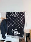 Hermès Geometric Motif Fringed Scarf — hero